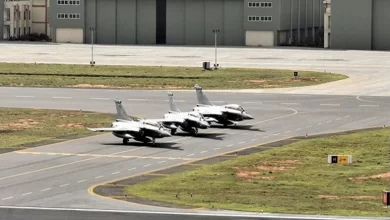 Three French Rafale fighter jets landed in India