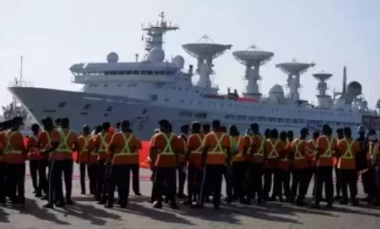 The Chinese spy ship arrived at Hambantota port in Sri Lanka